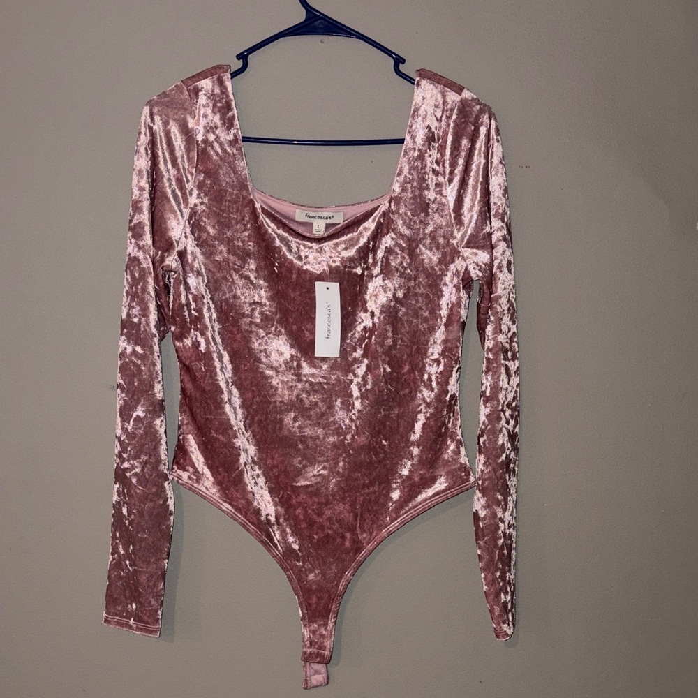 Francesca’s Velvet Bodysuit - Pink - Picture 3 of 9